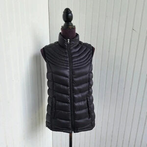 BE INSPIRED Vest Black Full Zip Lightweight Puffer Down Packable Sz M